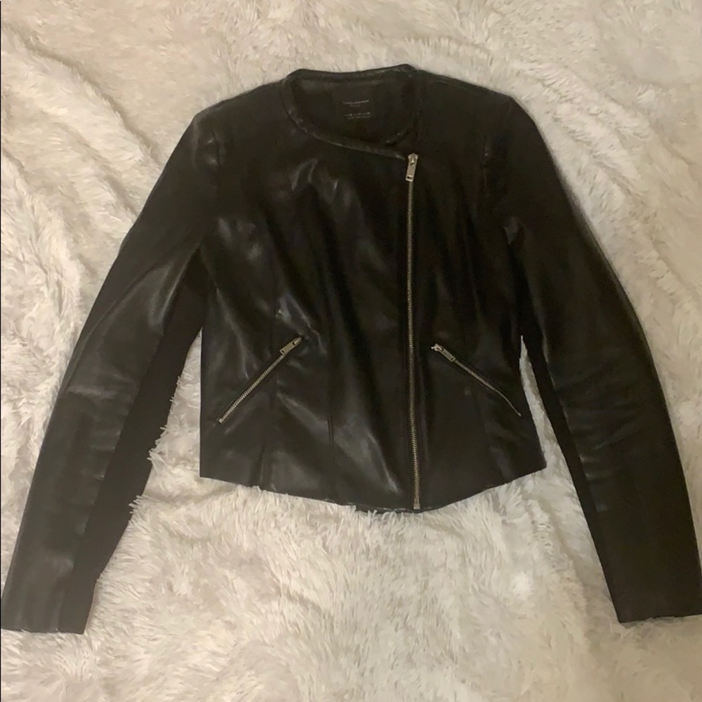 Zara black leather jacket